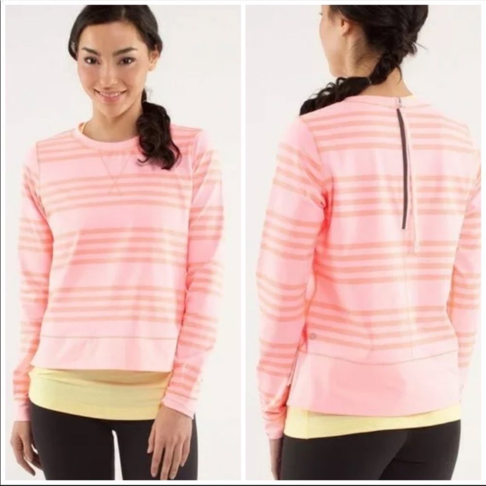 Lululemon Run Warm Up Pullover Coral Sweater Sz 6